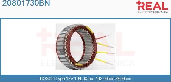 REAL 20801730BN - Статор, генератор autospares.lv