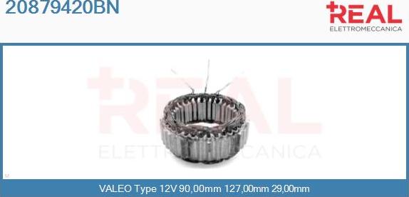 REAL 20879420BN - Статор, генератор autospares.lv