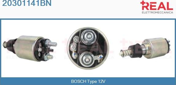 REAL 20301141BN - Тяговое реле, соленоид, стартер autospares.lv