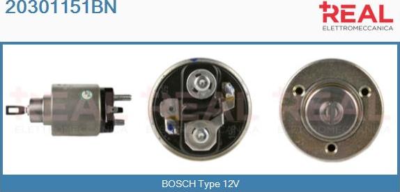 REAL 20301151BN - Тяговое реле, соленоид, стартер autospares.lv