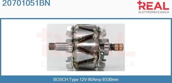 REAL 20701051BN - Ротор, генератор autospares.lv