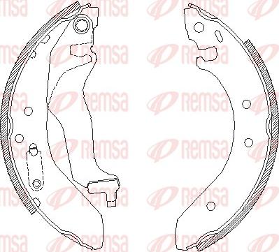 Remsa 4400.00 - Тормозные башмаки, барабанные autospares.lv