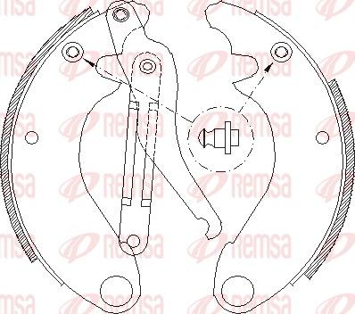 Remsa 4505.00 - Тормозные башмаки, барабанные autospares.lv