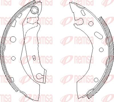 Remsa 4507.01 - Тормозные башмаки, барабанные autospares.lv