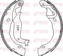 Remsa 4537.00 - Тормозные башмаки, барабанные autospares.lv