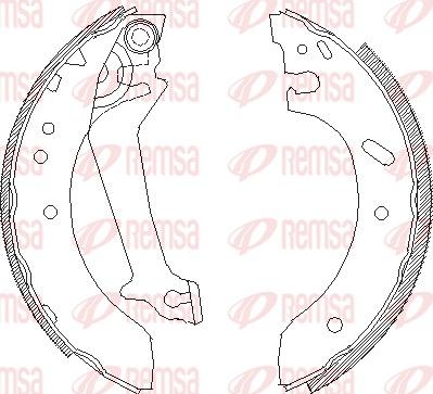 Remsa 4670.01 - Тормозные башмаки, барабанные autospares.lv