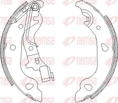 Remsa 4098.00 - Тормозные башмаки, барабанные autospares.lv