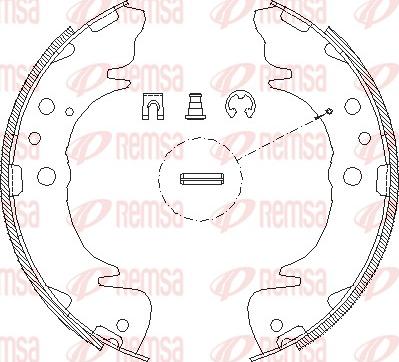 Remsa 4089.00 - Тормозные башмаки, барабанные autospares.lv