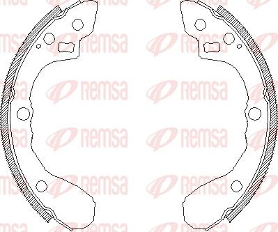 Remsa 4080.00 - Тормозные башмаки, барабанные autospares.lv