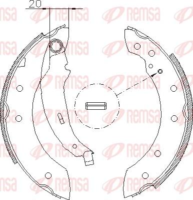 Remsa 4199.01 - Тормозные башмаки, барабанные autospares.lv