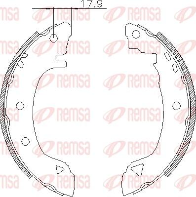 Remsa 4182.01 - Тормозные башмаки, барабанные autospares.lv