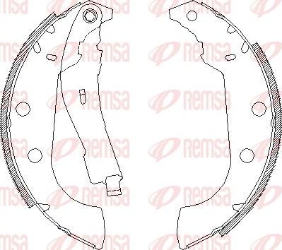 Remsa 4135.01 - Тормозные башмаки, барабанные autospares.lv