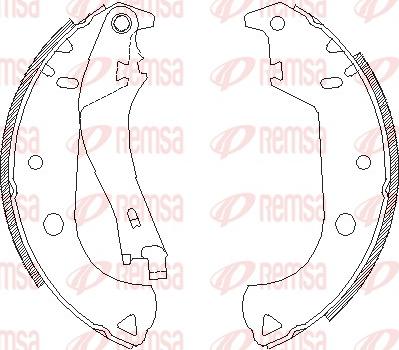 Remsa 4125.01 - Тормозные башмаки, барабанные autospares.lv