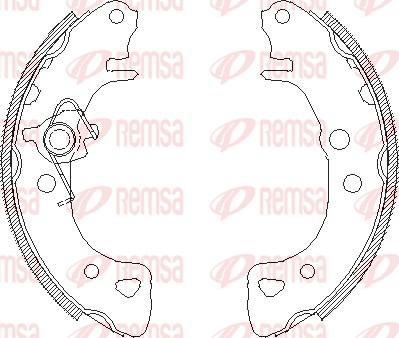 Remsa 4126.00 - Тормозные башмаки, барабанные autospares.lv