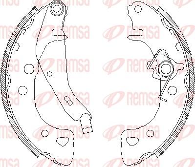 Remsa 4126.01 - Тормозные башмаки, барабанные autospares.lv