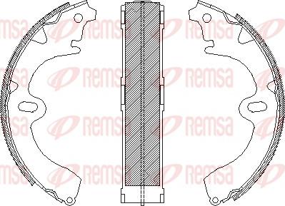 Remsa 4345.00 - Тормозные башмаки, барабанные autospares.lv