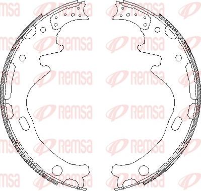 Remsa 4358.00 - Тормозные башмаки, барабанные autospares.lv