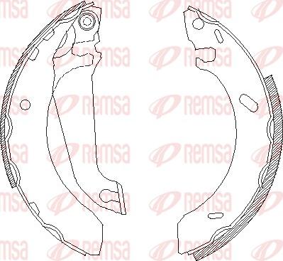 Remsa 4304.00 - Тормозные башмаки, барабанные autospares.lv