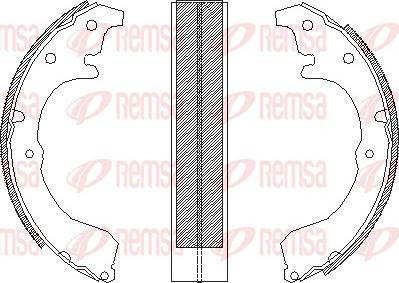 Remsa 4333.00 - Тормозные башмаки, барабанные autospares.lv