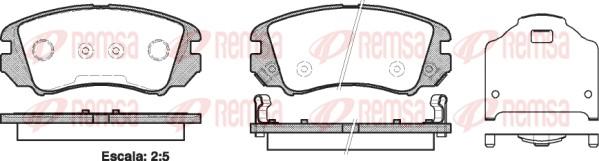 Remsa 0953.22 - Тормозные колодки, дисковые, комплект autospares.lv