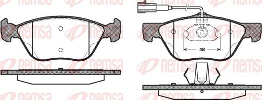 Remsa 0589.22 - Тормозные колодки, дисковые, комплект autospares.lv