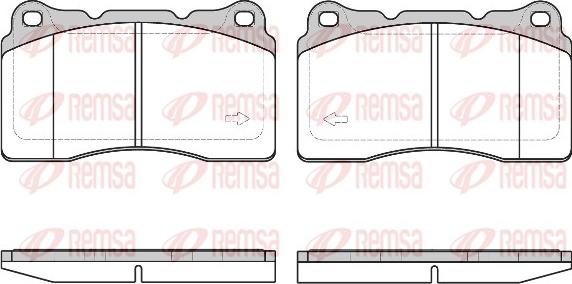 Remsa 0666.40 - Тормозные колодки, дисковые, комплект autospares.lv