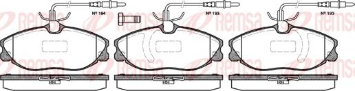 Remsa 0604.14 - Тормозные колодки, дисковые, комплект autospares.lv