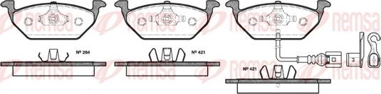 Remsa 0633.21 - Тормозные колодки, дисковые, комплект autospares.lv