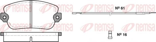 Remsa 0024.02 - Тормозные колодки, дисковые, комплект autospares.lv