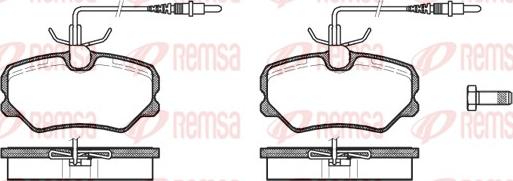 Remsa 0262.12 - Тормозные колодки, дисковые, комплект autospares.lv