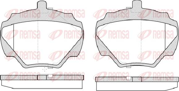 Remsa 0222.10 - Тормозные колодки, дисковые, комплект autospares.lv