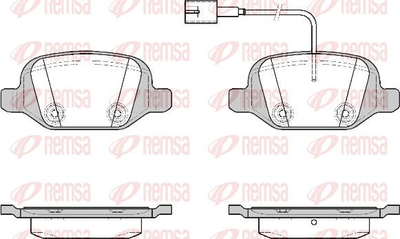 Remsa 0727.22 - Тормозные колодки, дисковые, комплект autospares.lv