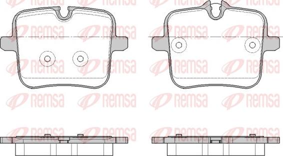 Remsa 1954.00 - Тормозные колодки, дисковые, комплект autospares.lv