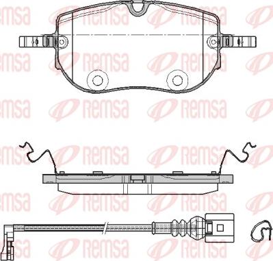 Remsa 1964.01 - Тормозные колодки, дисковые, комплект autospares.lv