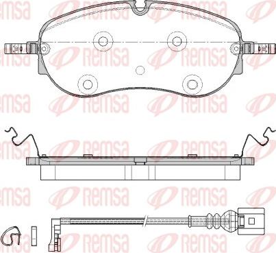 Remsa 1962.01 - Тормозные колодки, дисковые, комплект autospares.lv