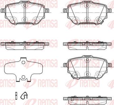 Remsa 1937.02 - Тормозные колодки, дисковые, комплект autospares.lv