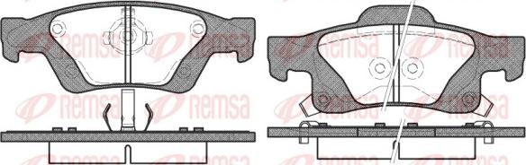 Remsa 1446.02 - Тормозные колодки, дисковые, комплект autospares.lv