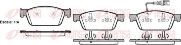 Remsa 1440.01 - Тормозные колодки, дисковые, комплект autospares.lv