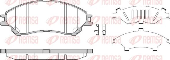 Remsa 1589.02 - Тормозные колодки, дисковые, комплект autospares.lv