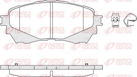 Remsa 1538.04 - Тормозные колодки, дисковые, комплект autospares.lv