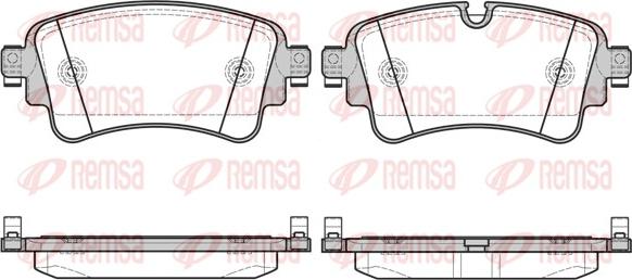 Remsa 1669.08 - Тормозные колодки, дисковые, комплект autospares.lv