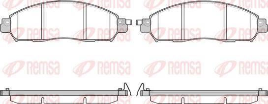 Remsa 1612.04 - Тормозные колодки, дисковые, комплект autospares.lv