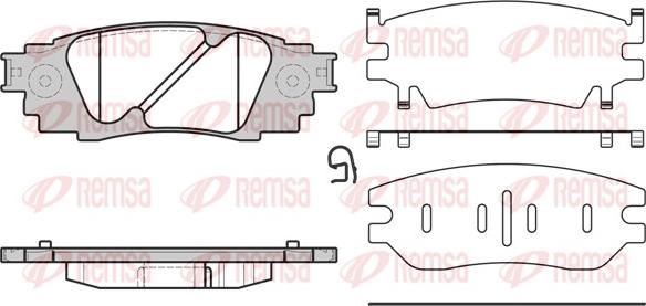 Remsa 1636.10 - Тормозные колодки, дисковые, комплект autospares.lv