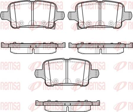 Remsa 1628.02 - Тормозные колодки, дисковые, комплект autospares.lv