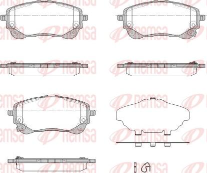 Remsa 1858.02 - Тормозные колодки, дисковые, комплект autospares.lv