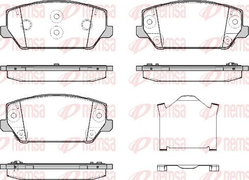 Remsa 1809.02 - Тормозные колодки, дисковые, комплект autospares.lv