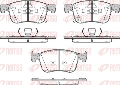 Remsa 1808.12 - Тормозные колодки, дисковые, комплект autospares.lv