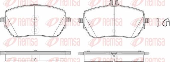 Remsa 1827.00 - Тормозные колодки, дисковые, комплект autospares.lv