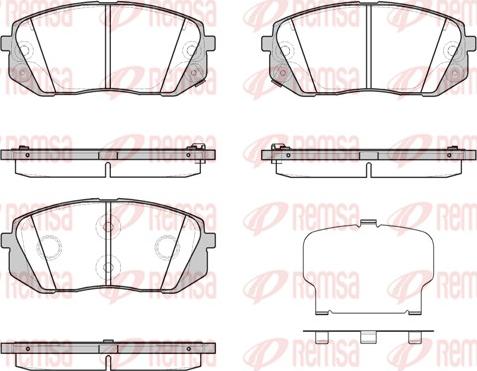 Remsa 1302.43 - Тормозные колодки, дисковые, комплект autospares.lv