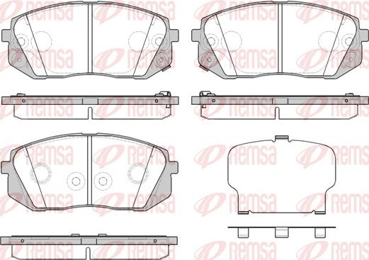 Remsa 1302.52 - Тормозные колодки, дисковые, комплект autospares.lv